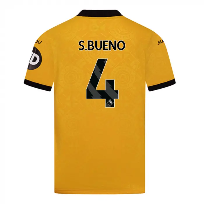 Wolverhampton Wanderers Kits Shop | 2025-26 Wolves Home Shirt – Junior S.BUENO 4 Wolves Jerseys and Gear